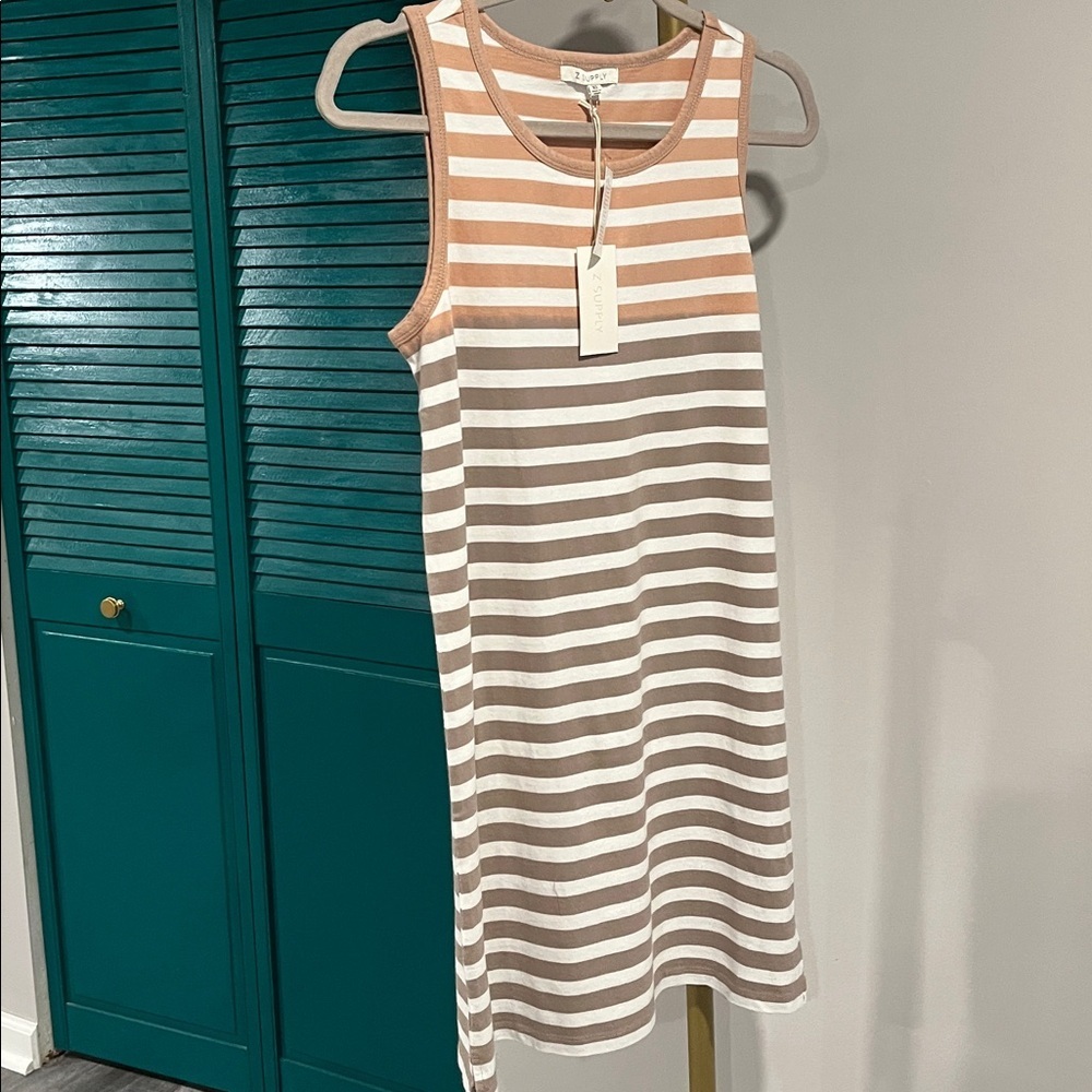 Z Supply Tan and White Striped Top - Picture 3 of 6